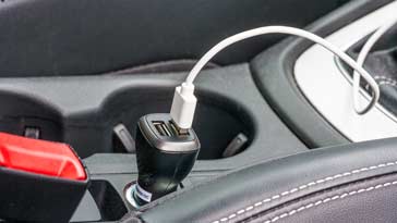 A car USB charger in situ